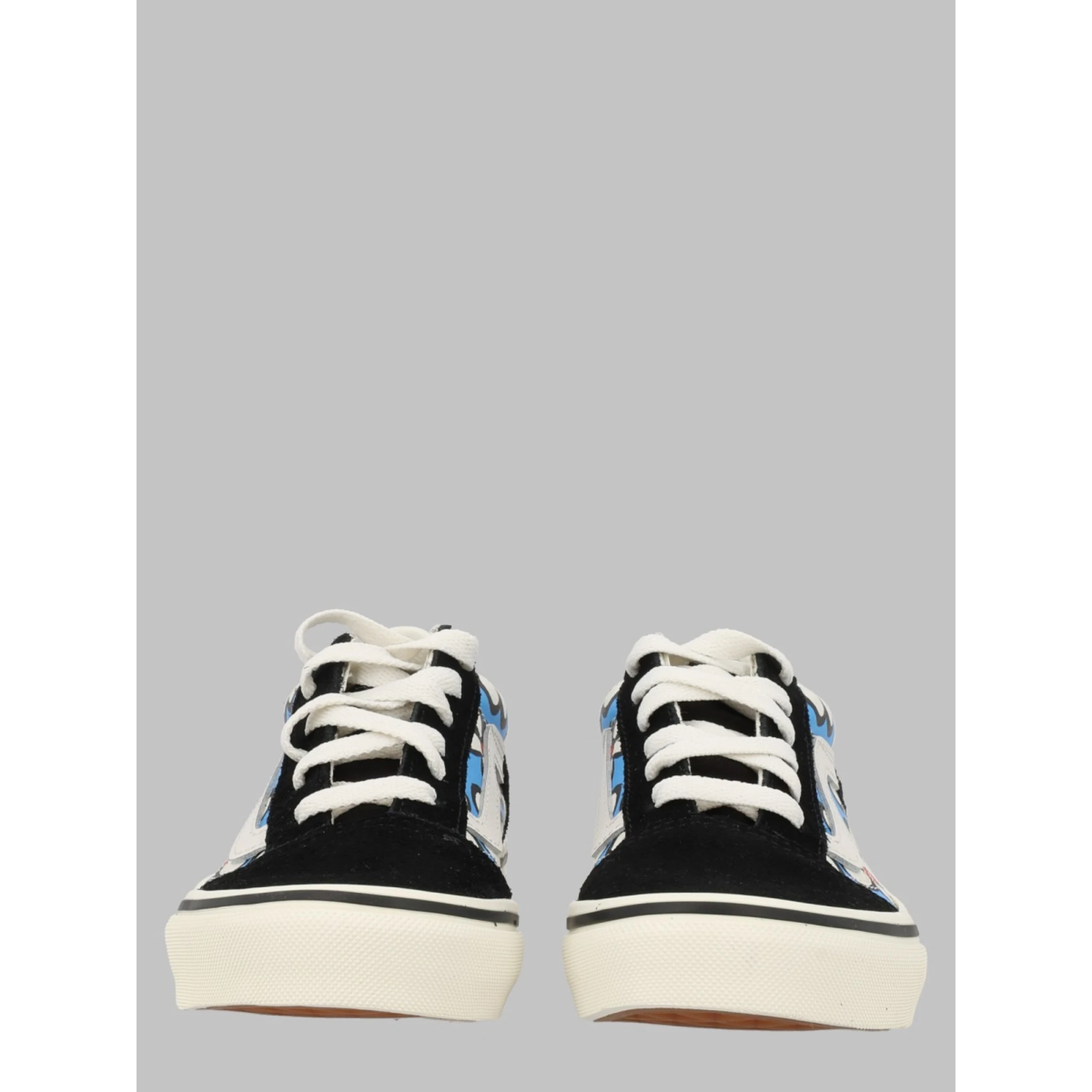 old skool painted floral bright azure