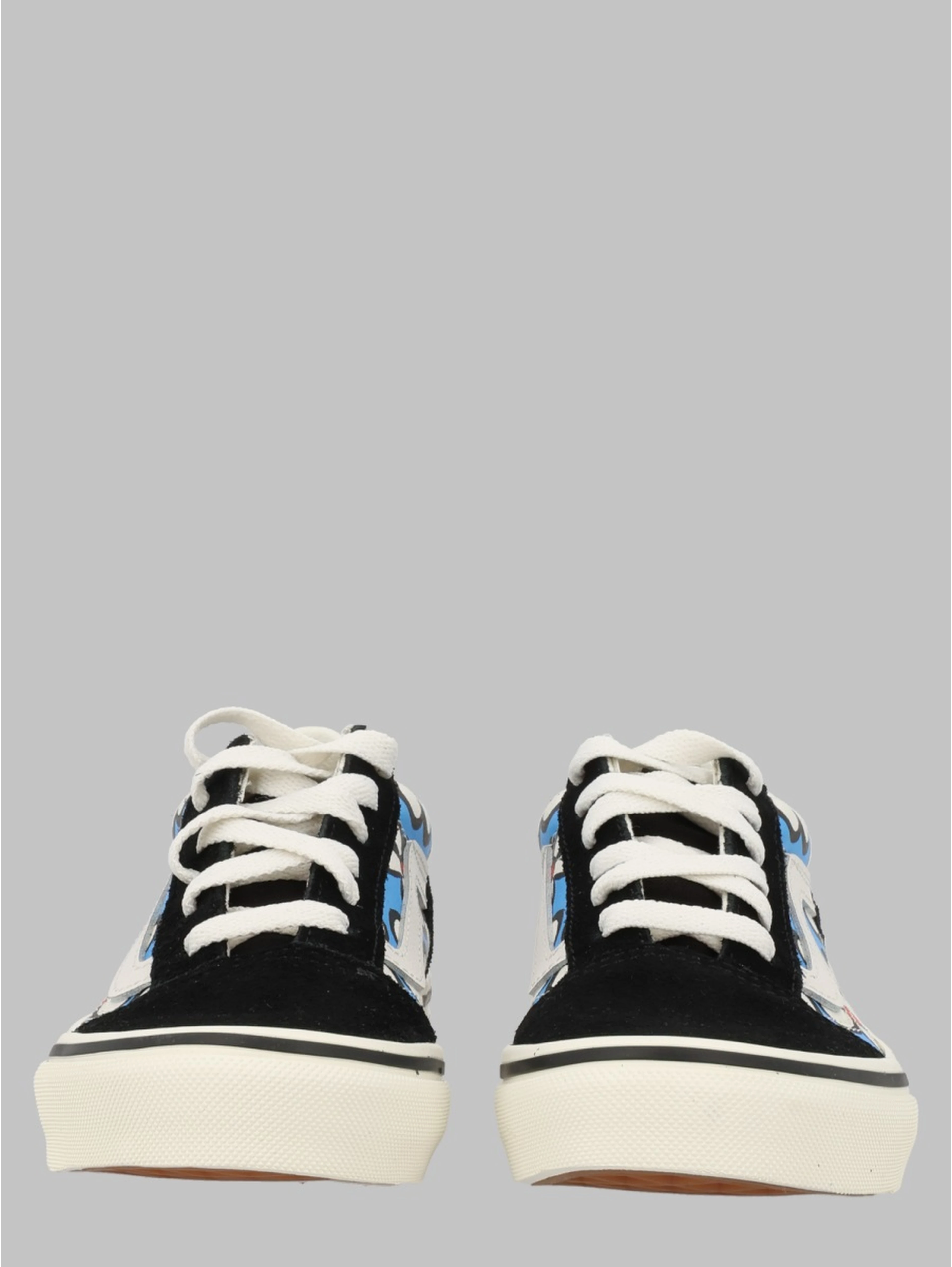 old skool painted floral bright azure