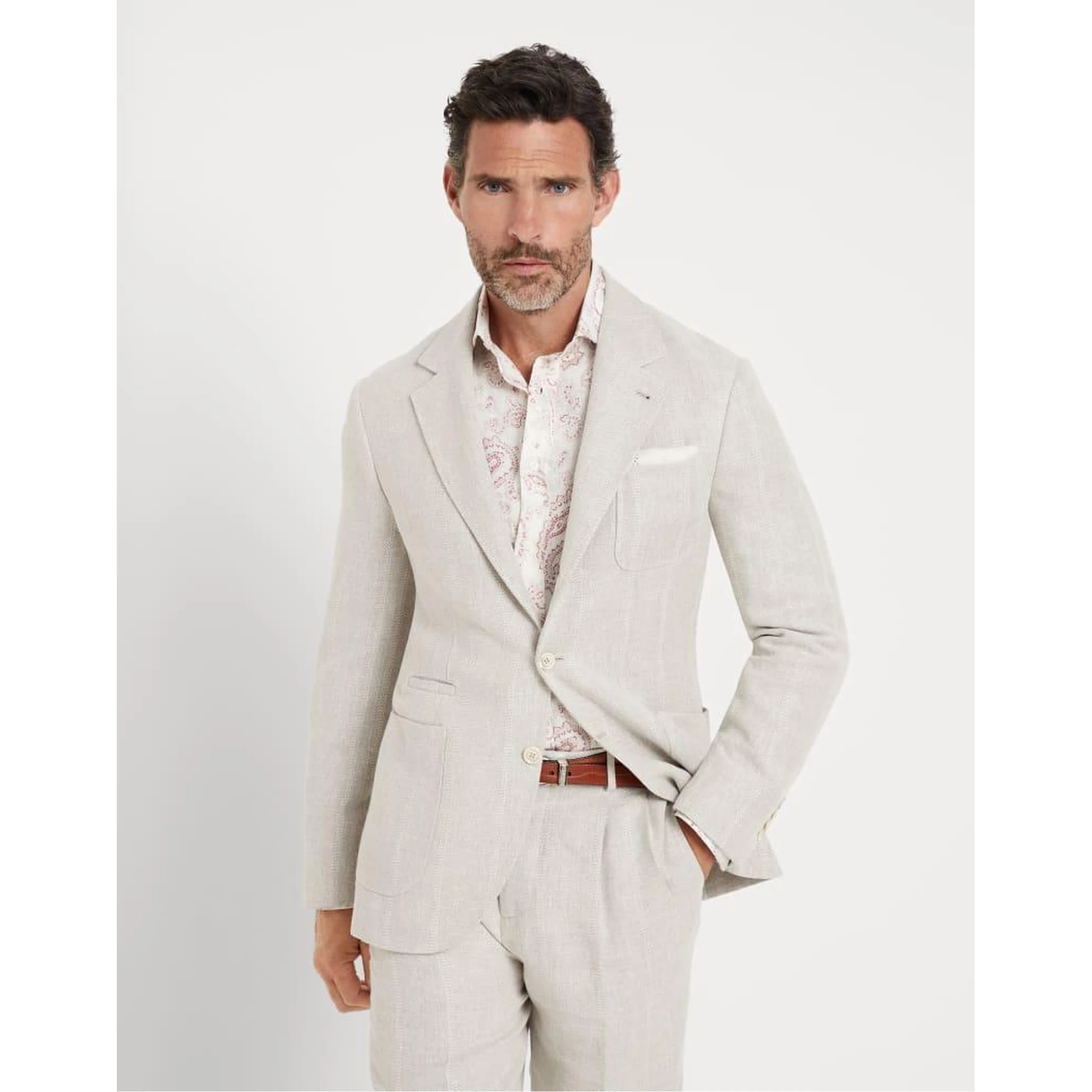 White Linen Blazer