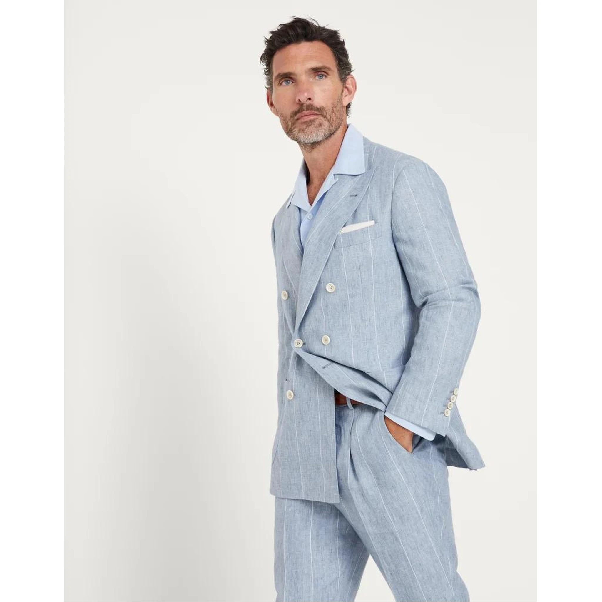 Light Blue Linen Blazer