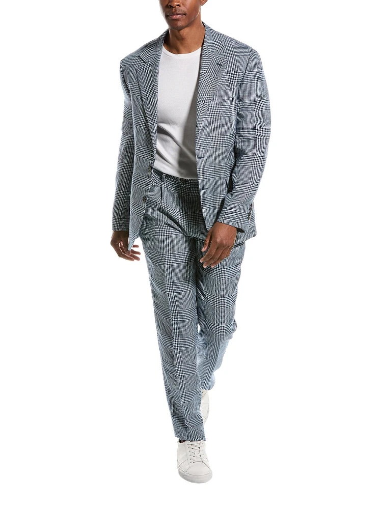 Blue Linen Two-Piece Suit