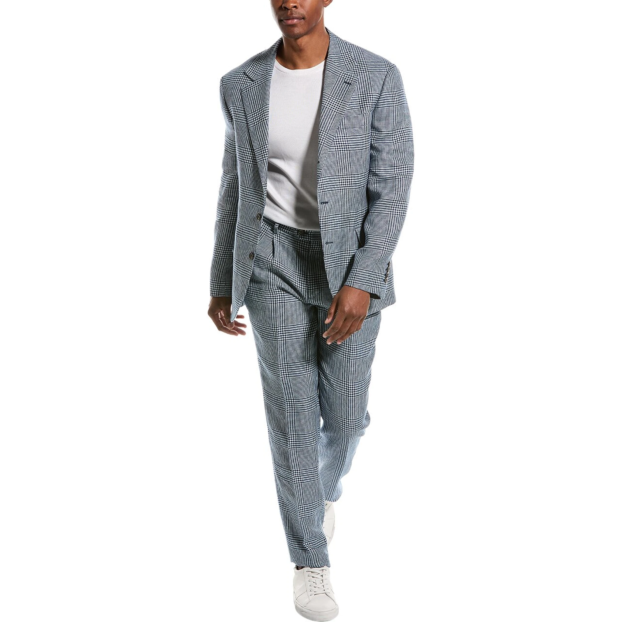 Blue Linen Two-Piece Suit