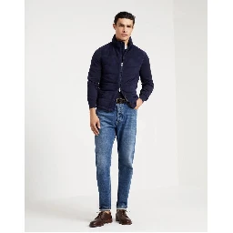 Bicolor Leather Sleveless Jacket