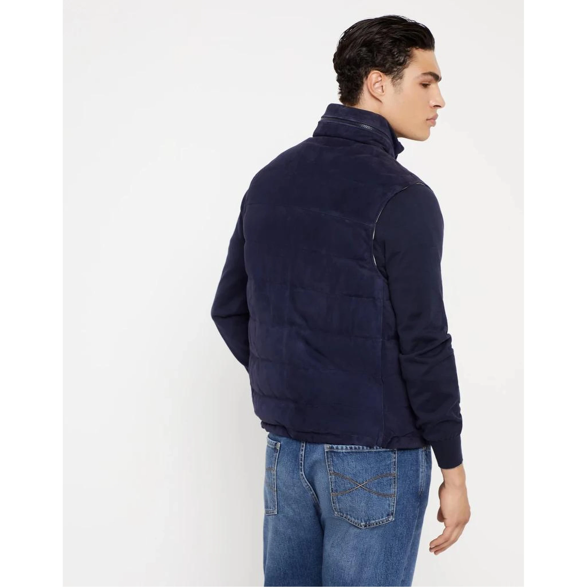 Bicolor Leather Sleveless Jacket