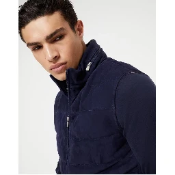 Bicolor Leather Sleveless Jacket