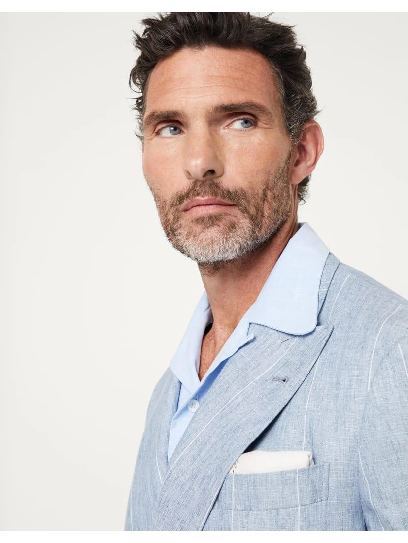 Light Blue Linen Blazer