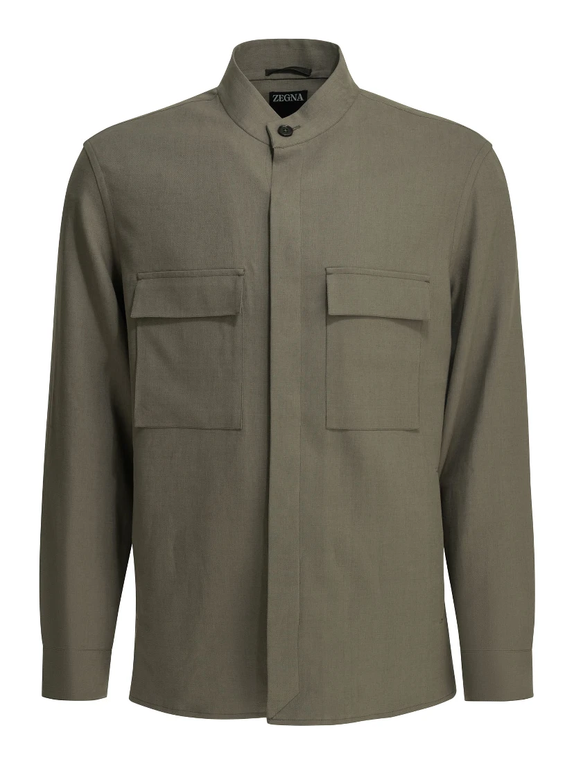 Overshirt jacket with pockets
