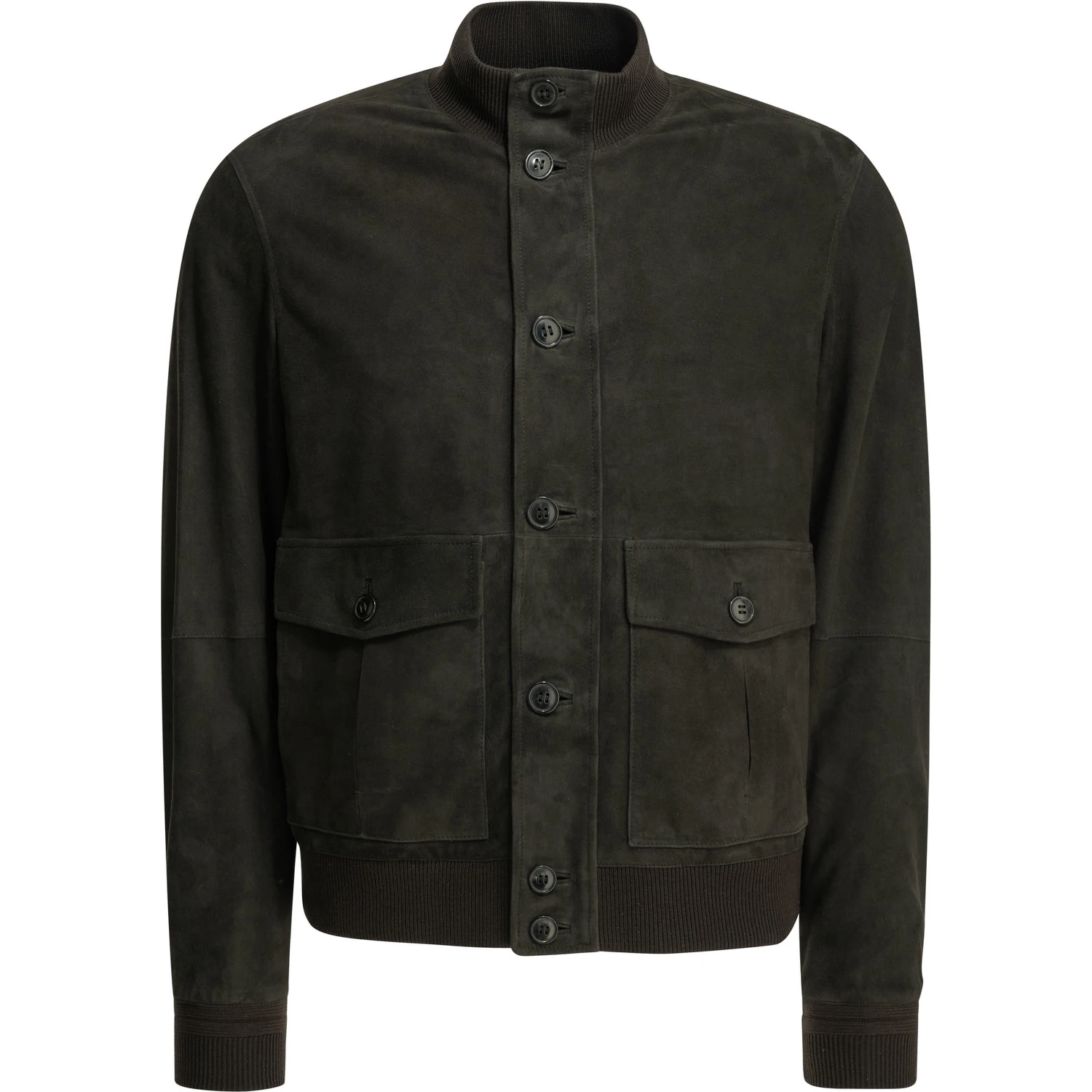 Suede leather jacket with buttons