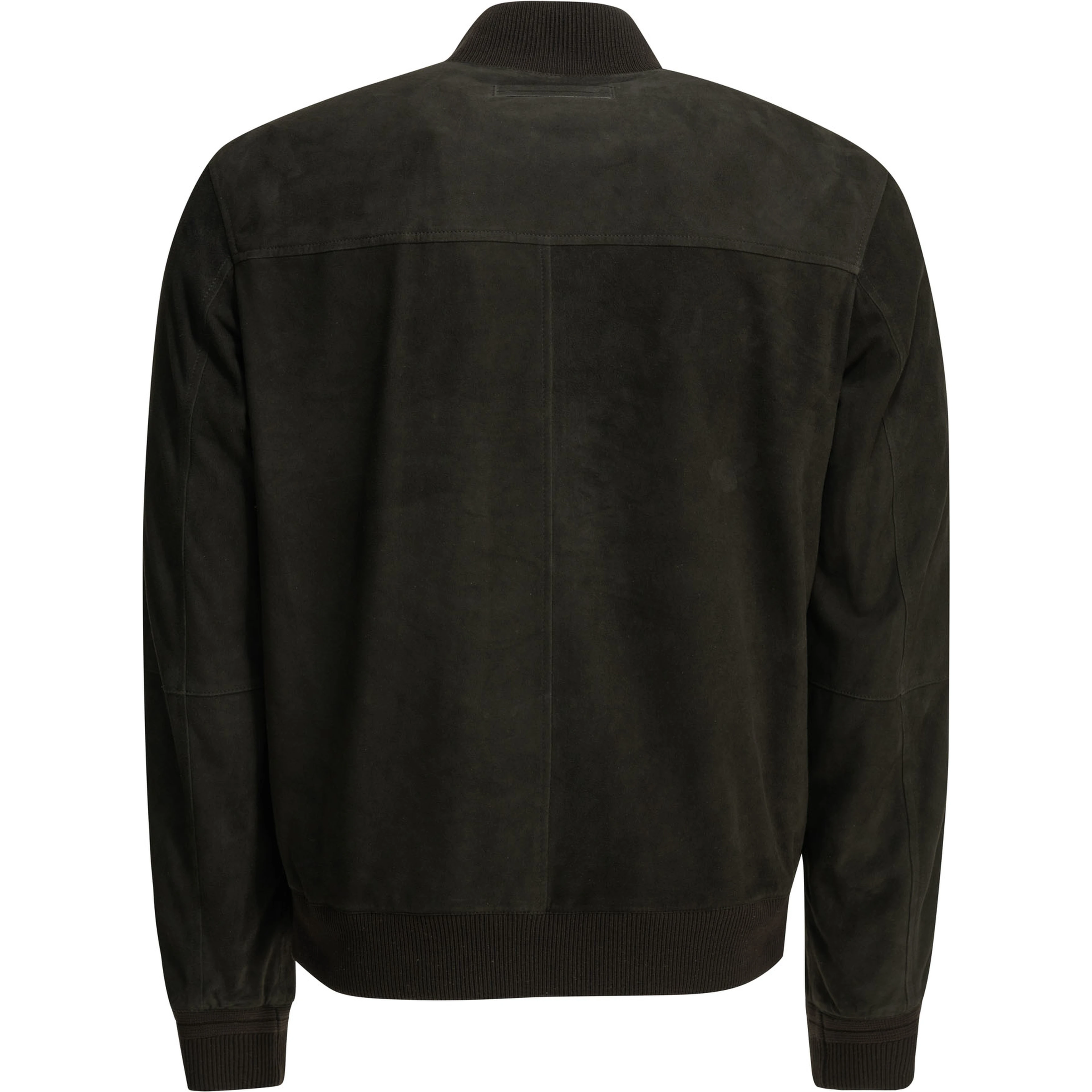 Suede leather jacket with buttons