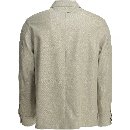 Overshirt jacket in linen and wool blend