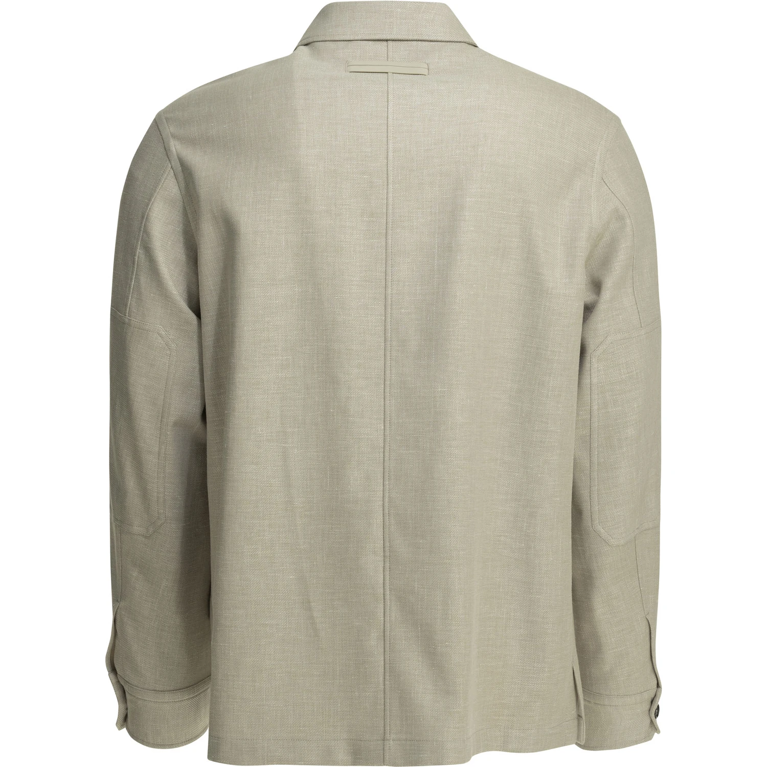Overshirt jacket in linen and wool blend