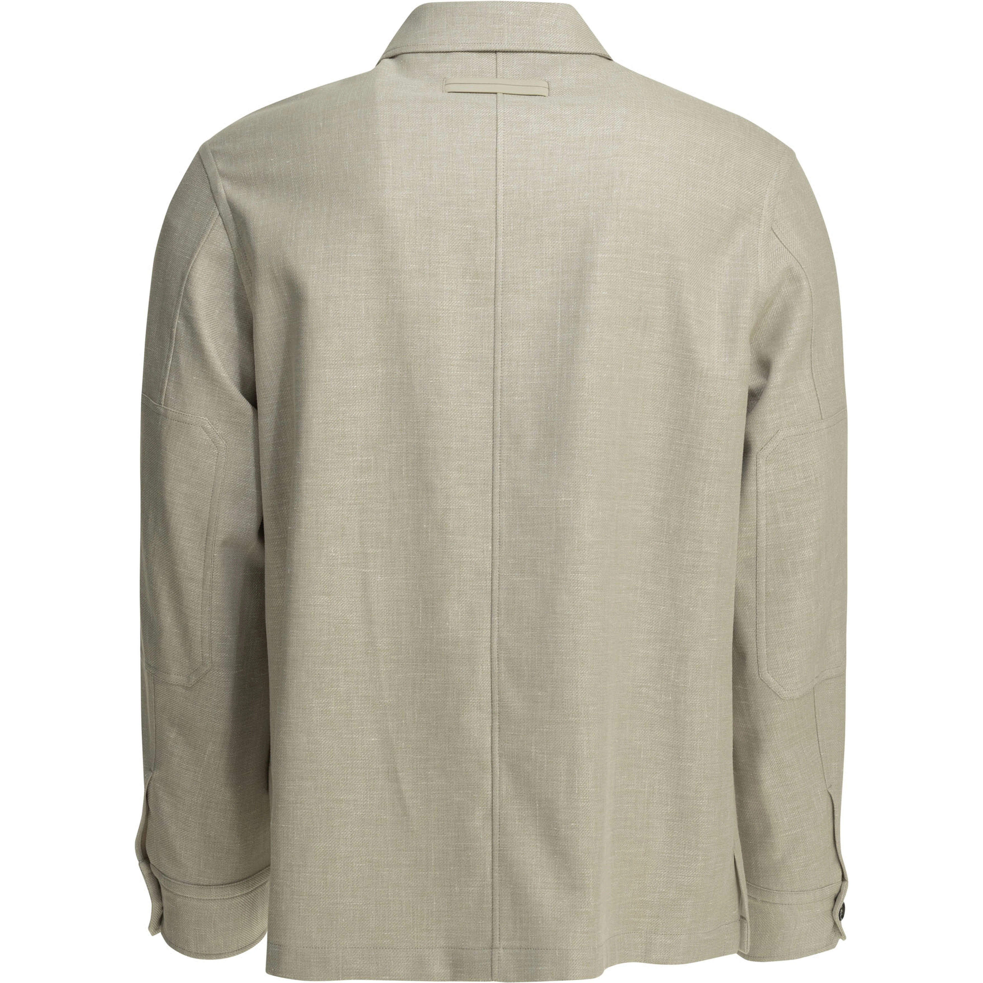 Overshirt jacket in linen and wool blend
