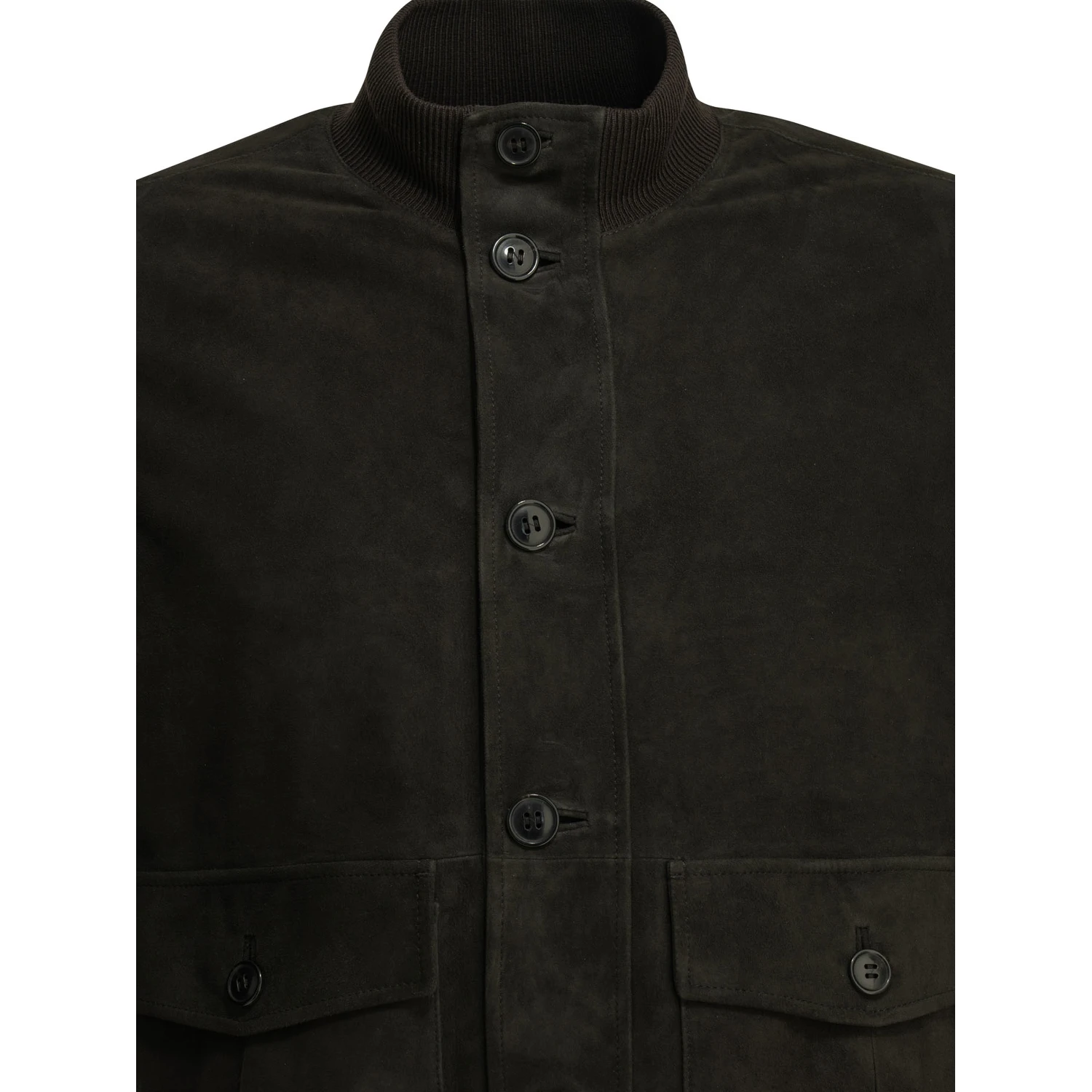 Suede leather jacket with buttons
