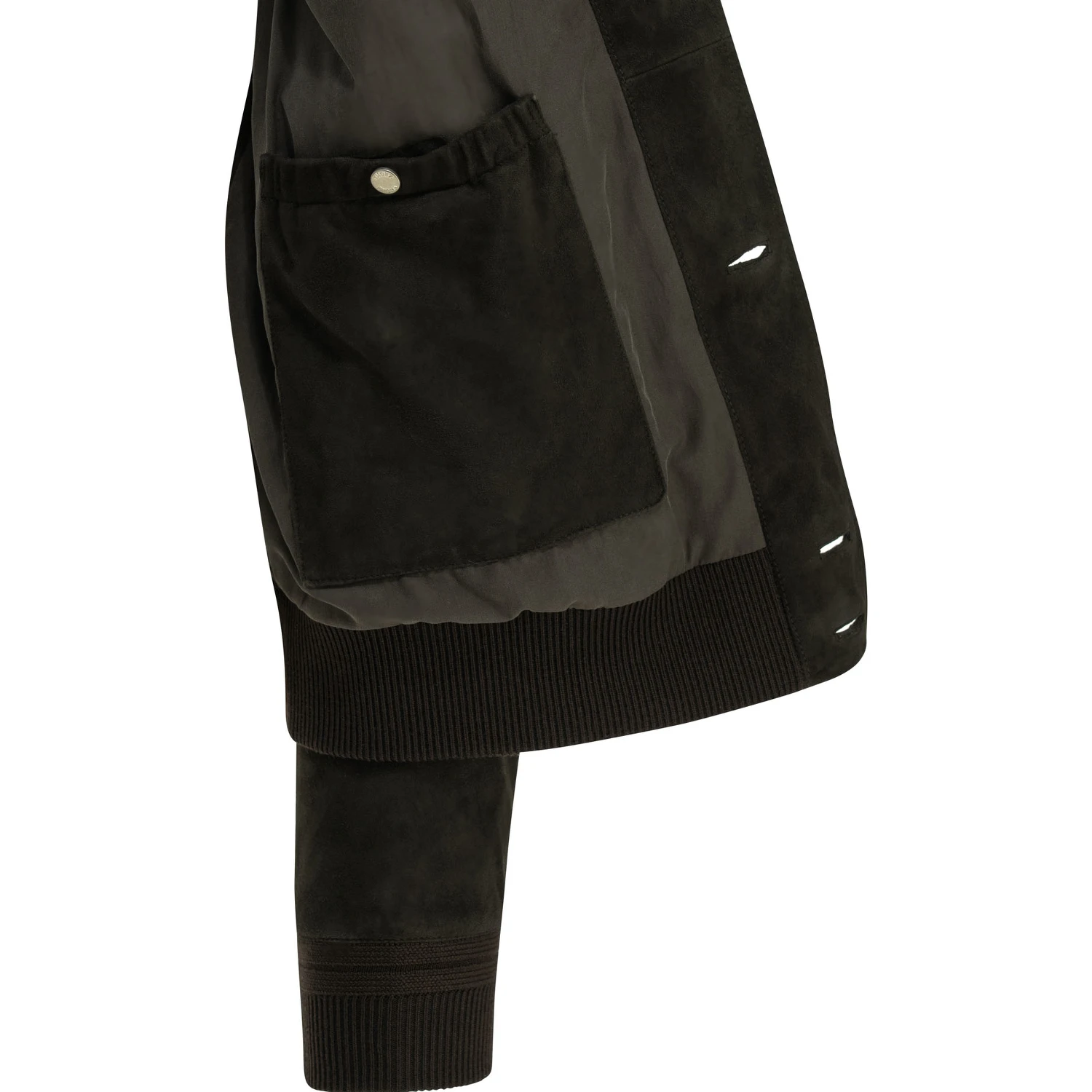 Suede leather jacket with buttons