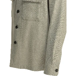 Overshirt jacket in linen and wool blend