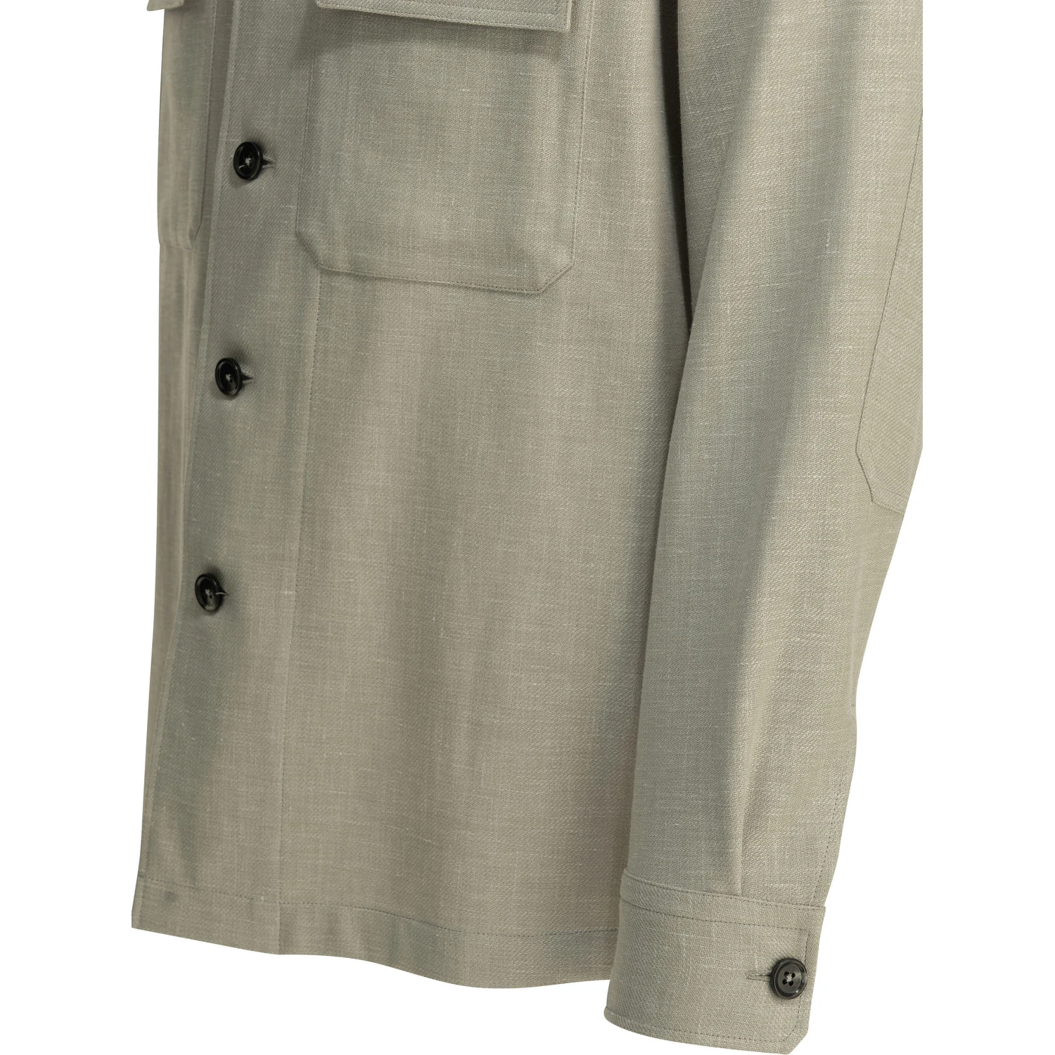 Overshirt jacket in linen and wool blend