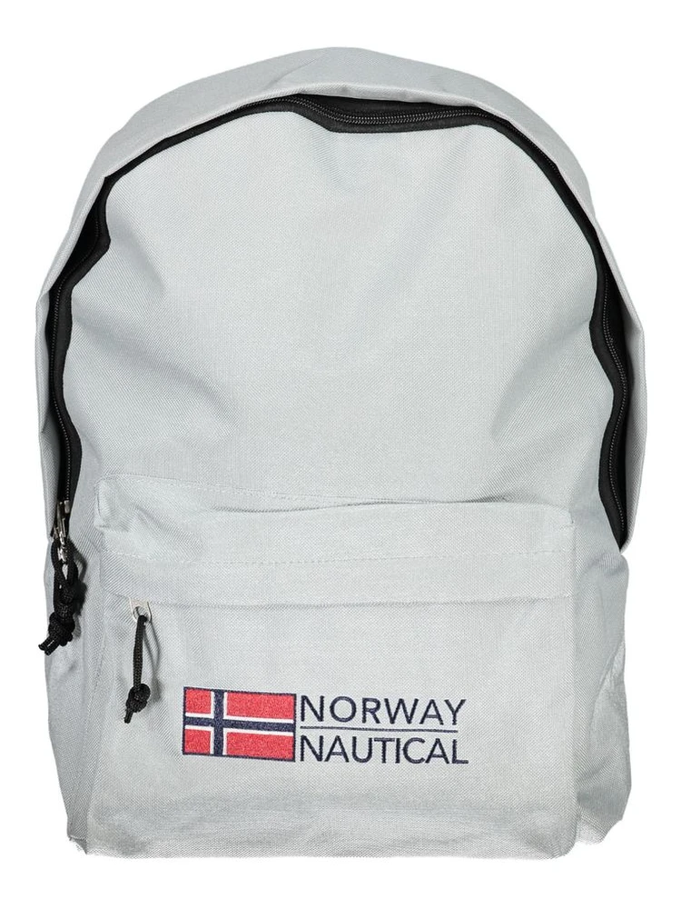 Gray Polyester Men Backpack