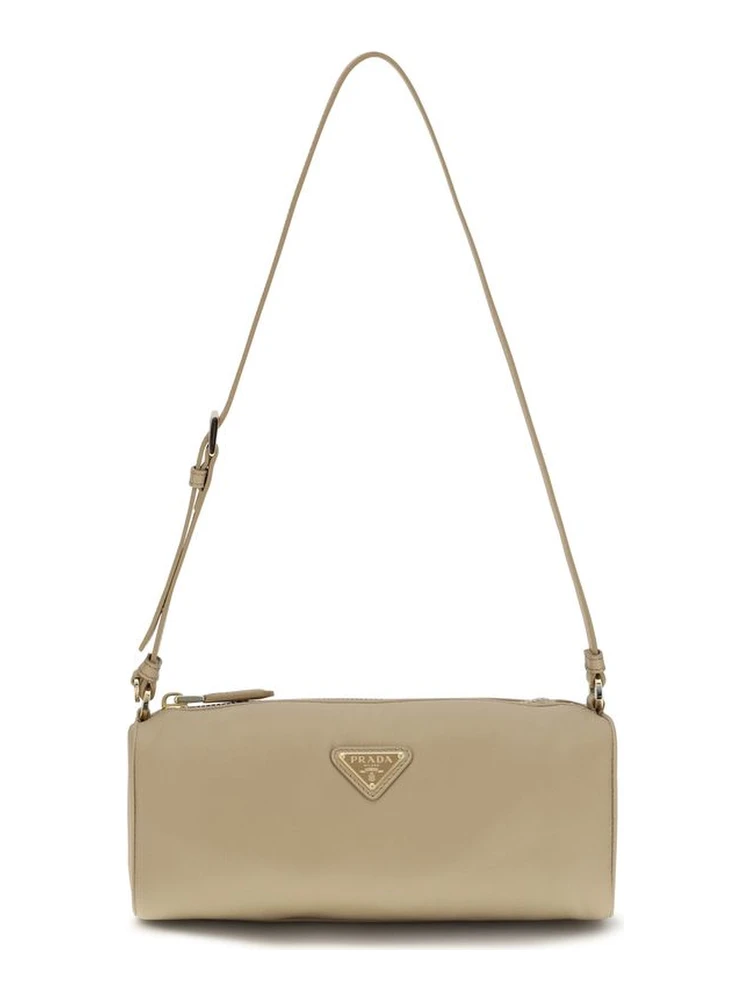 Beige Nylon Shoulder Bag