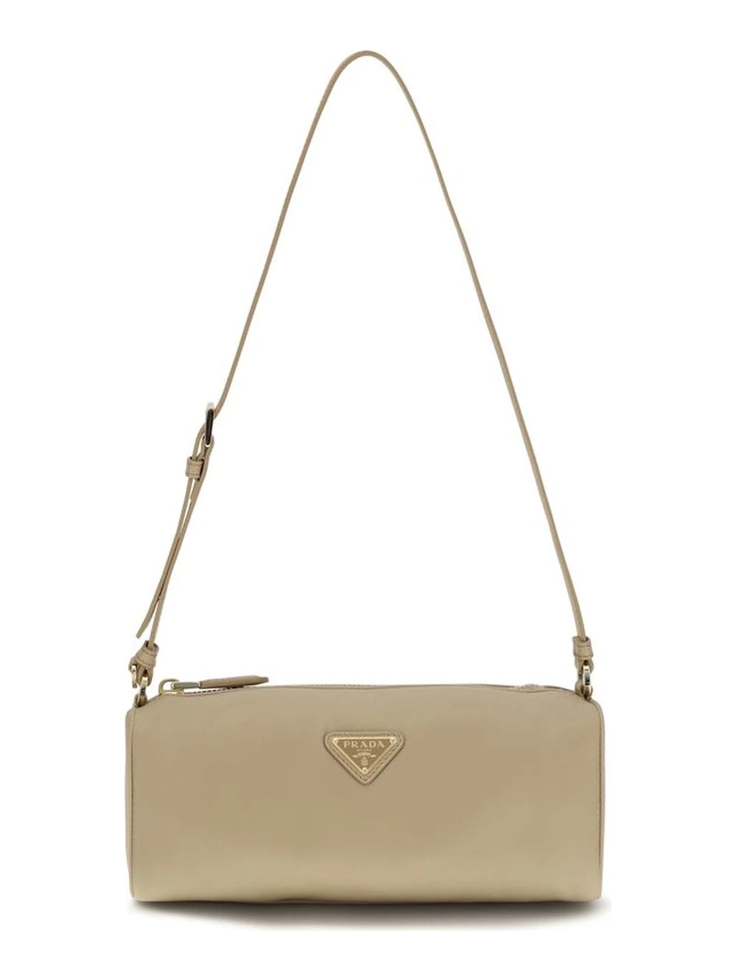 Beige Nylon Shoulder Bag