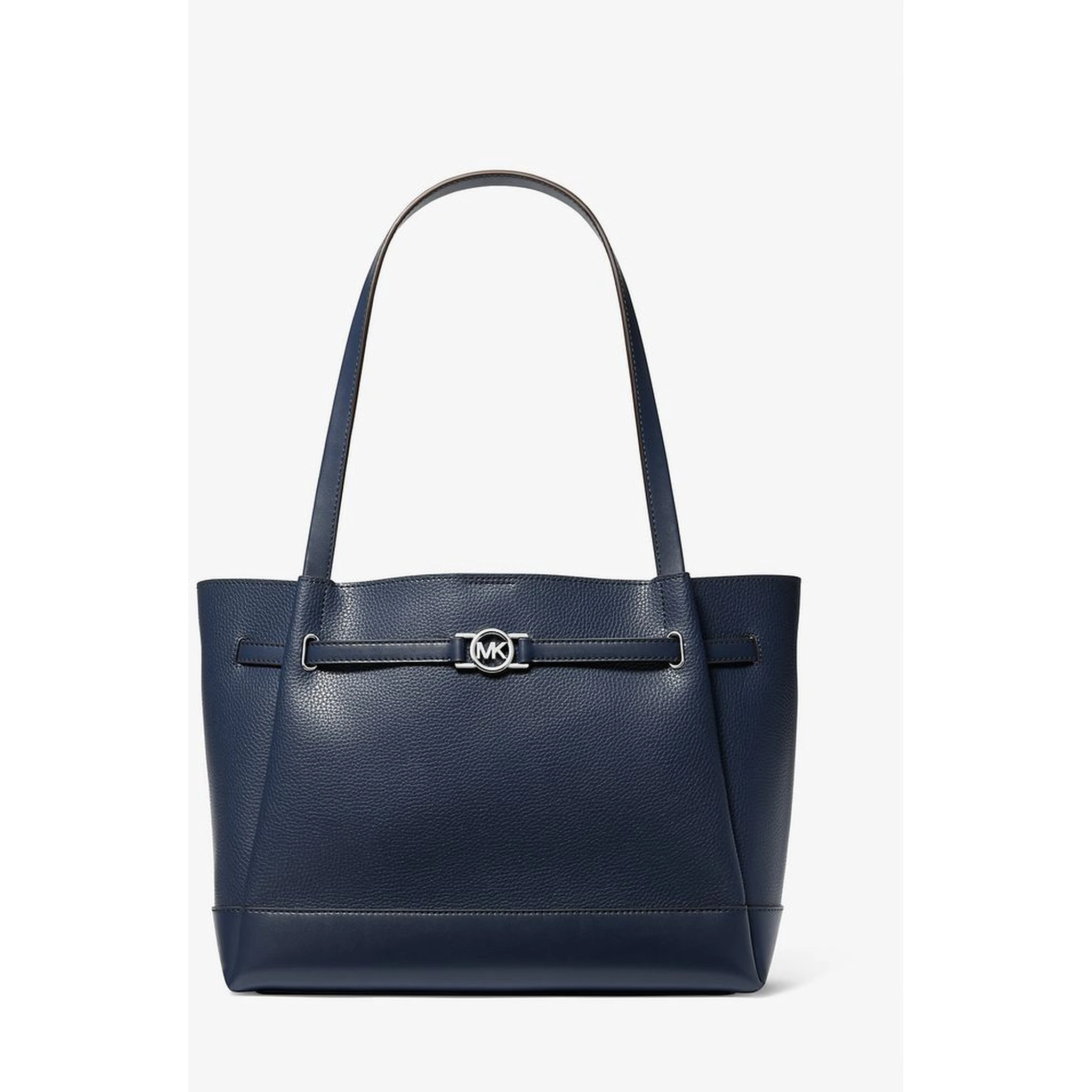 Blue Leather Tote Bag