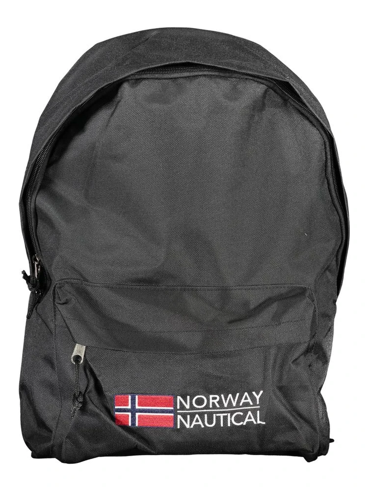Black Polyester Men's Backpack