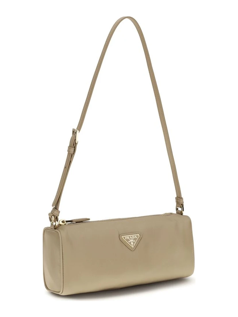 Beige Nylon Shoulder Bag