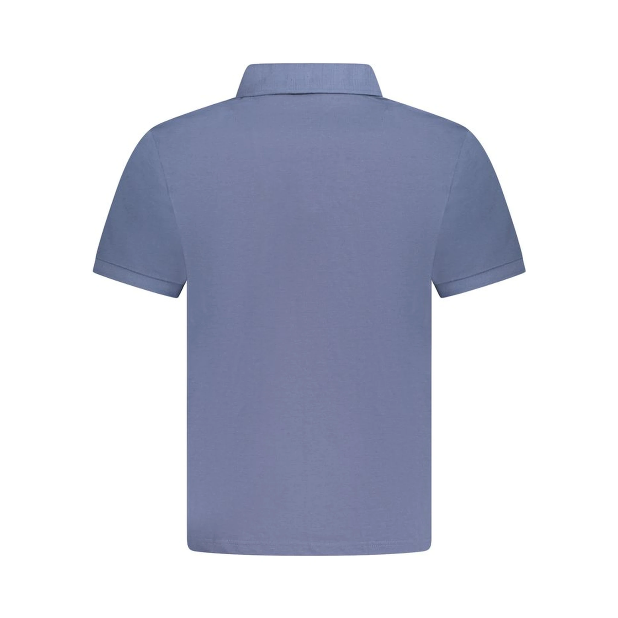 Blue Cotton Men Polo