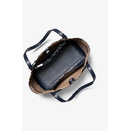 Blue Leather Tote Bag