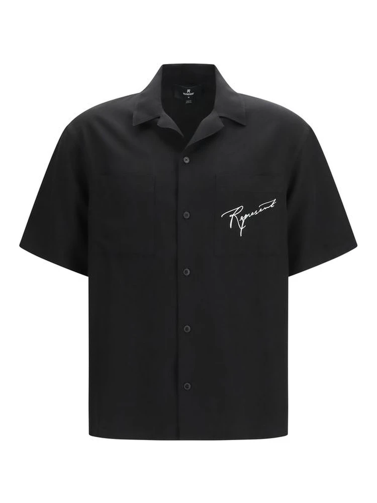 Black Lyocell Pattern Shirt