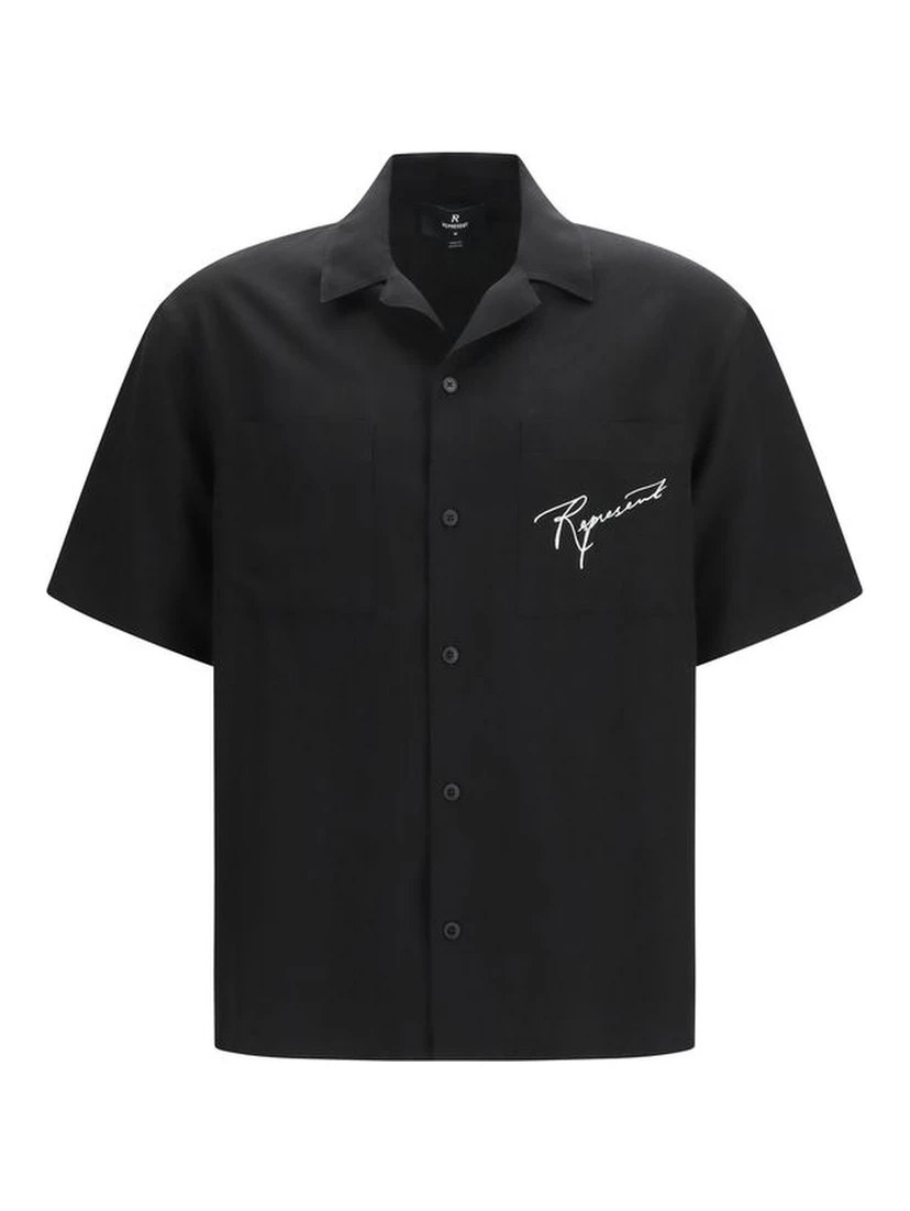 Black Lyocell Pattern Shirt