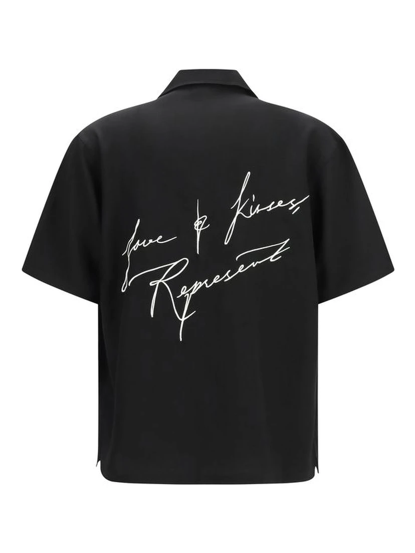 Black Lyocell Pattern Shirt