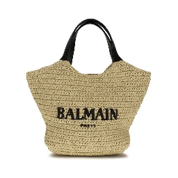 Beige Viscose Shoulder Bag