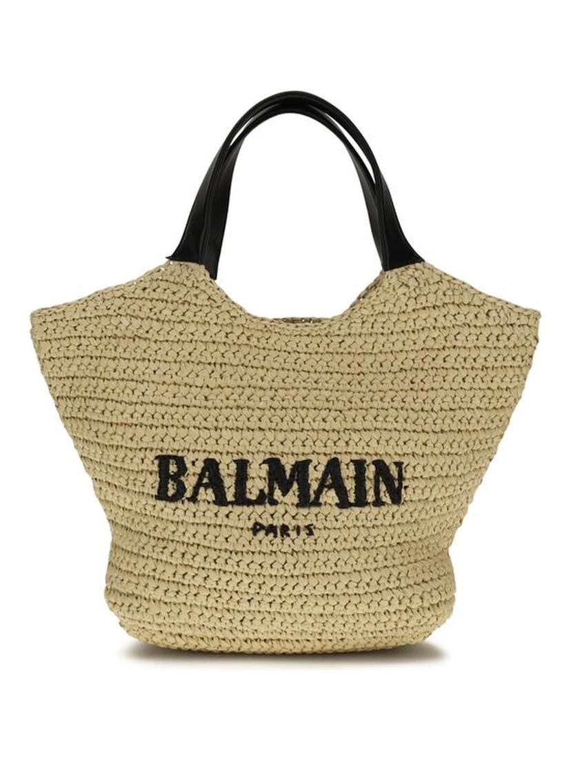 Beige Viscose Shoulder Bag