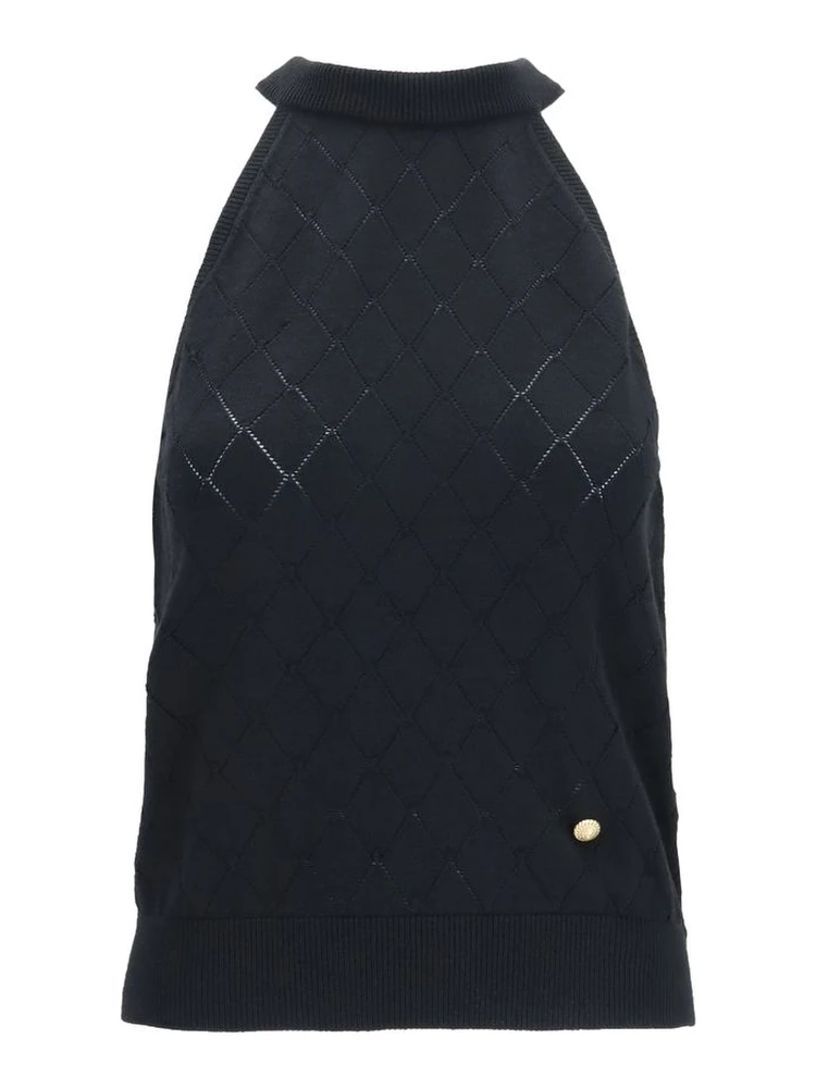 Black Wool Oves Aries Sleeveles T-Shirt