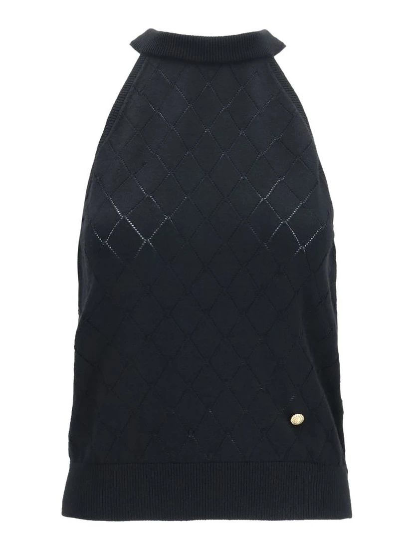 Black Wool Oves Aries Sleeveles T-Shirt