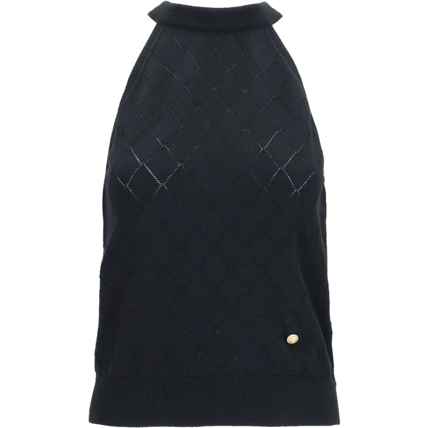 Black Wool Oves Aries Sleeveles T-Shirt