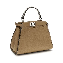 Beige Calf Leather Bos Taurus Handbag