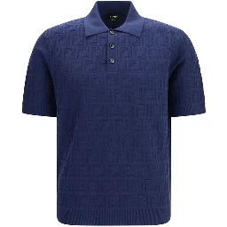 Blue Cotton Polo Shirt