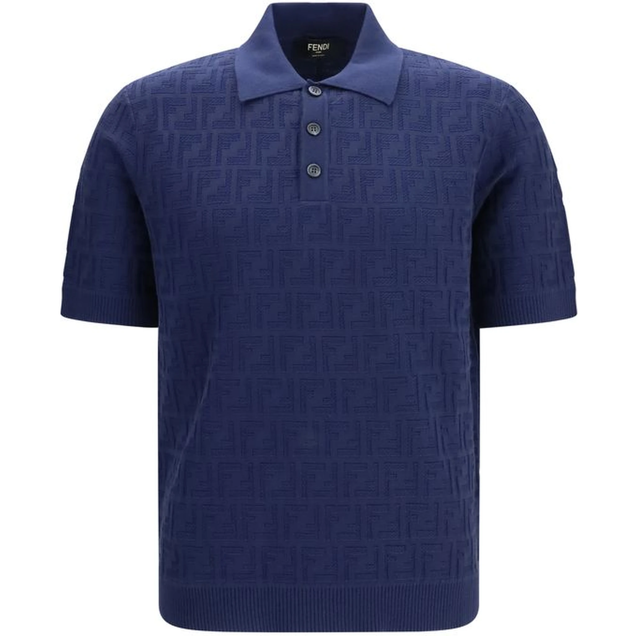 Blue Cotton Polo Shirt