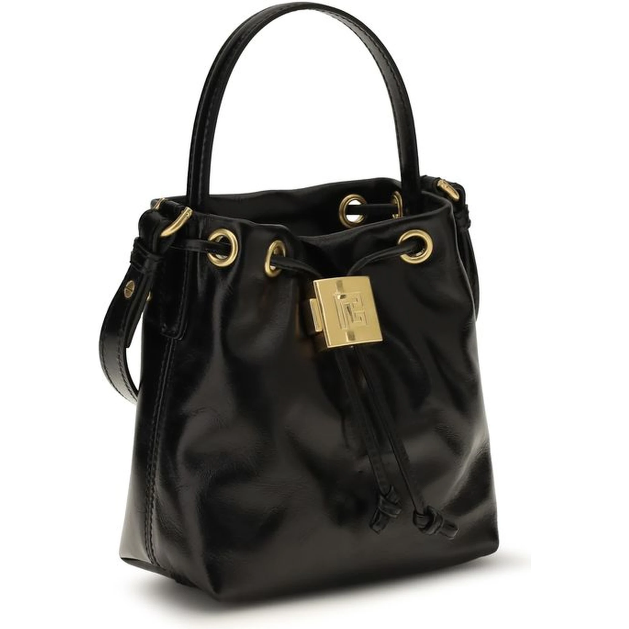 Black Calf Leather Bos Taurus Backet Bag