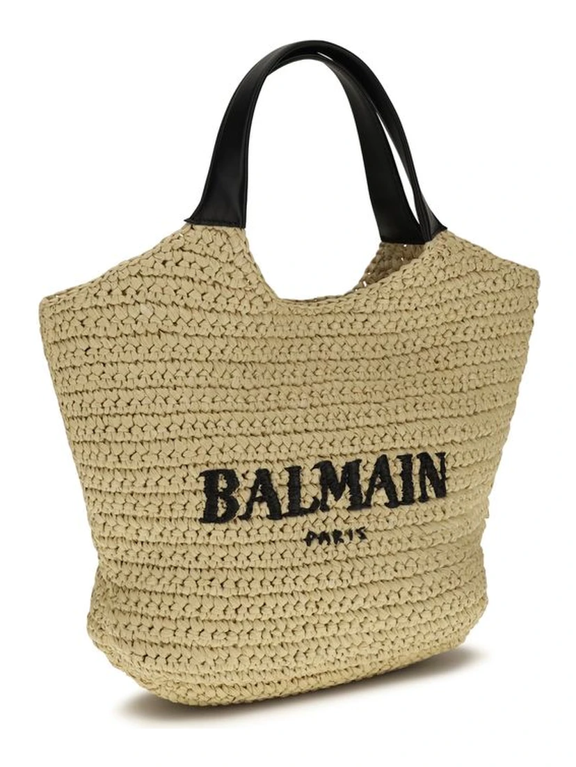 Beige Viscose Shoulder Bag