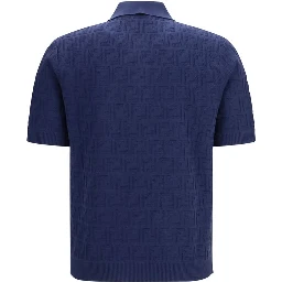 Blue Cotton Polo Shirt