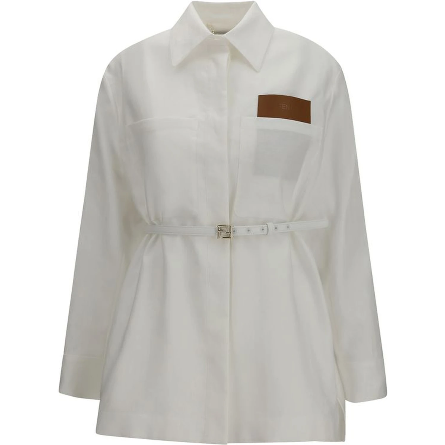 White Linen Full-Length Jacket