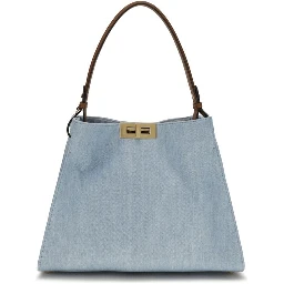 Blue Cotton Handbag