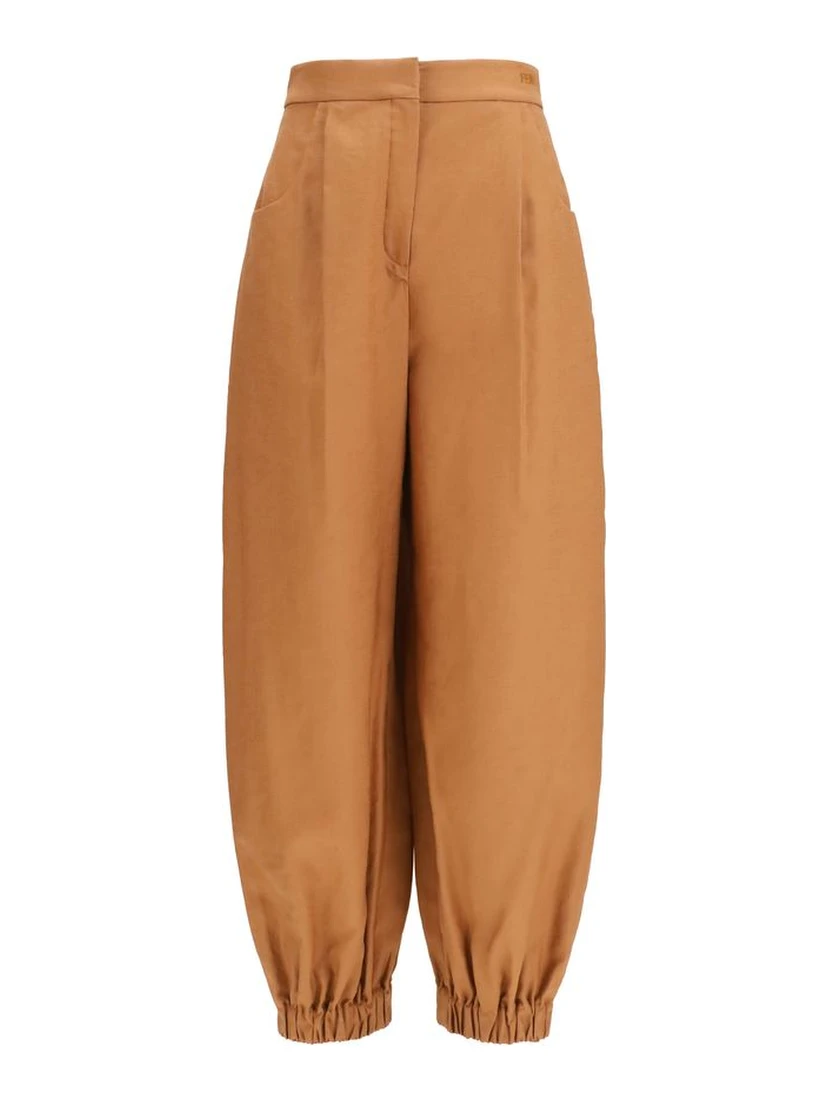 Brown Linen Casual Pants