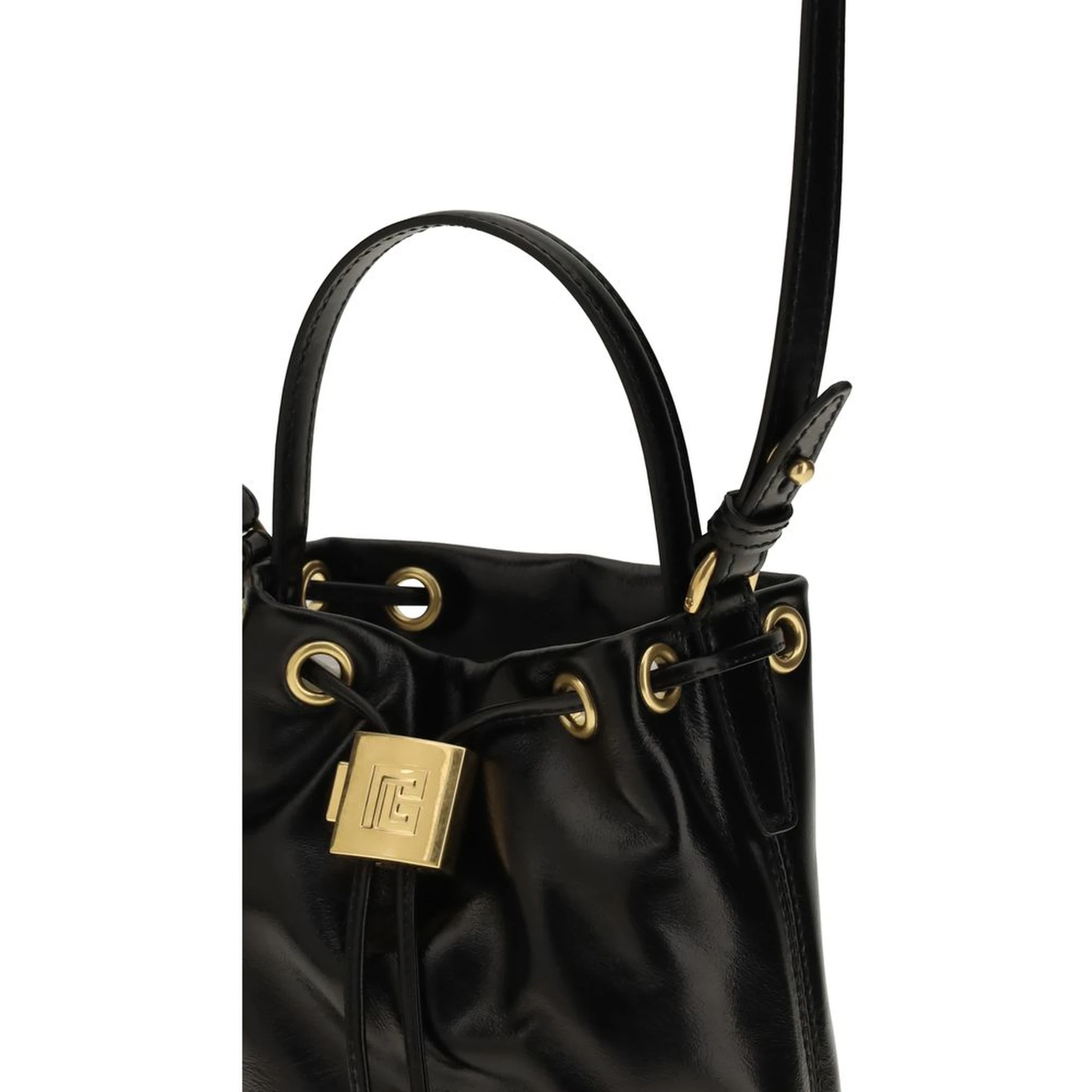 Black Calf Leather Bos Taurus Backet Bag