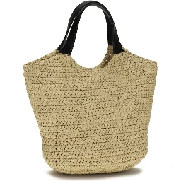 Beige Viscose Shoulder Bag