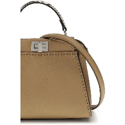Beige Calf Leather Bos Taurus Handbag