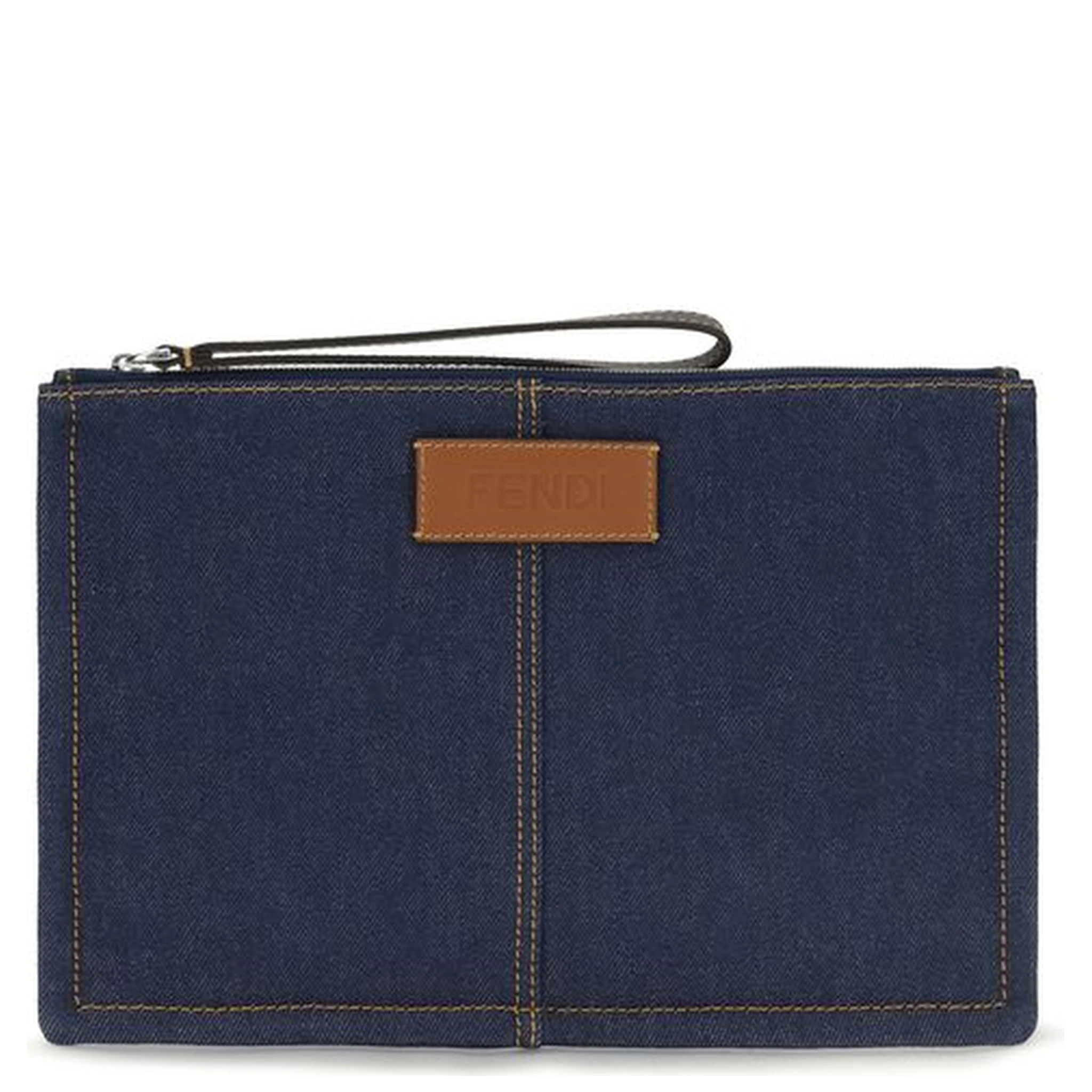 Blue Cotton Clutch Bag