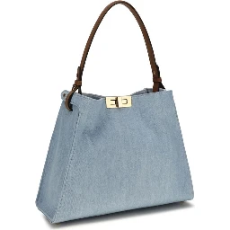 Blue Cotton Handbag